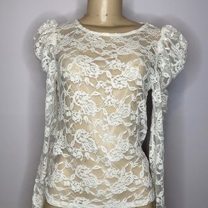 White lace floral shirt